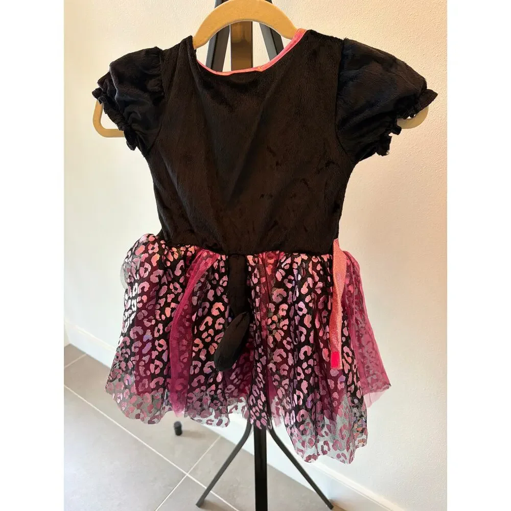 Toddler 5T-6T Official Spirit Halloween Cutie Cat Dress Costume Pink Black